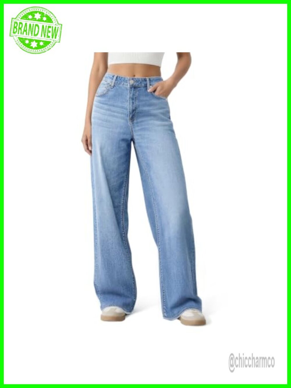 Wide Leg High Waisted Baggy Jeans Denim Pants Streetwear